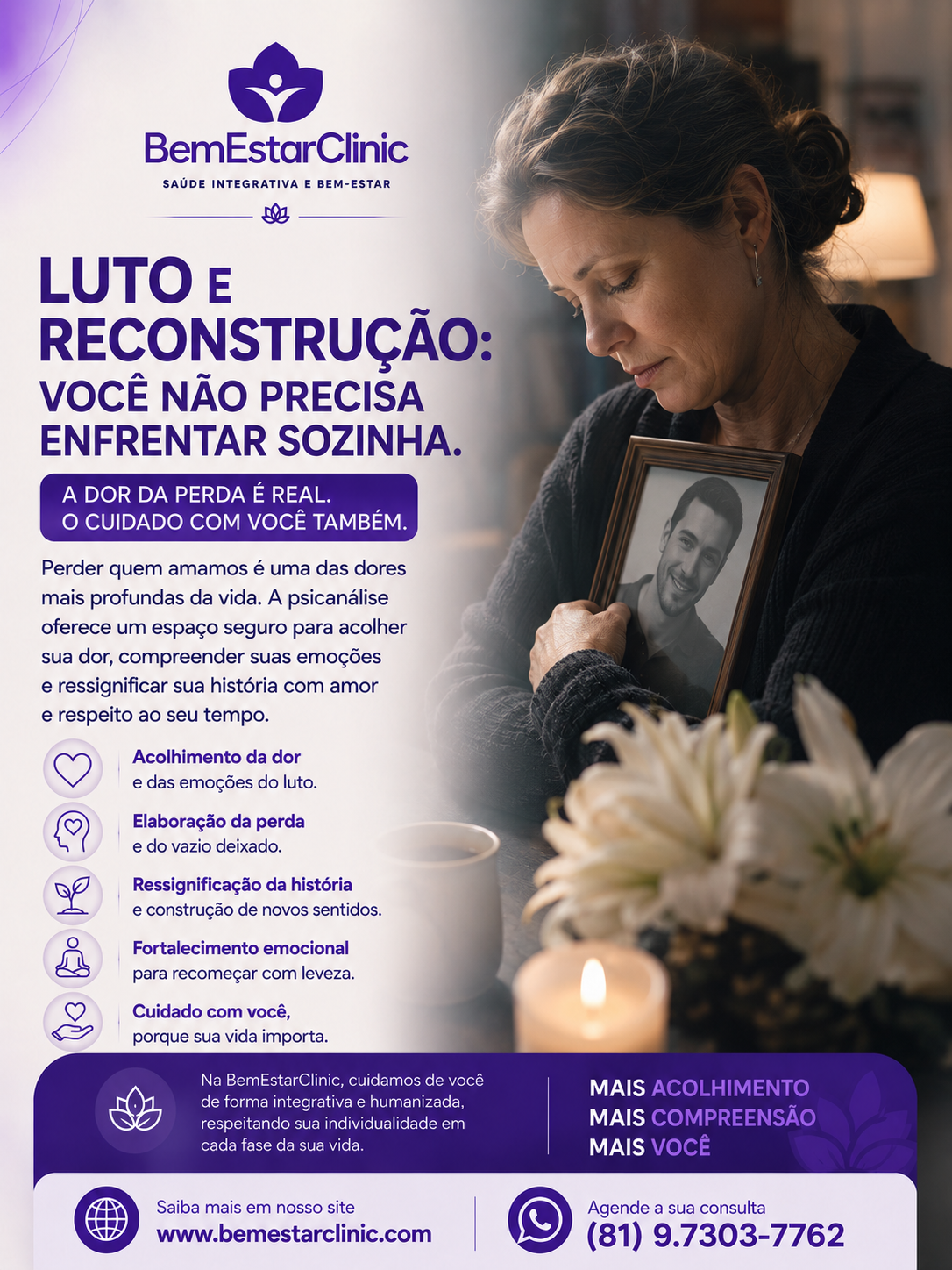 Luto e Reconstrução — BemEstarClinic, Caruaru-PE